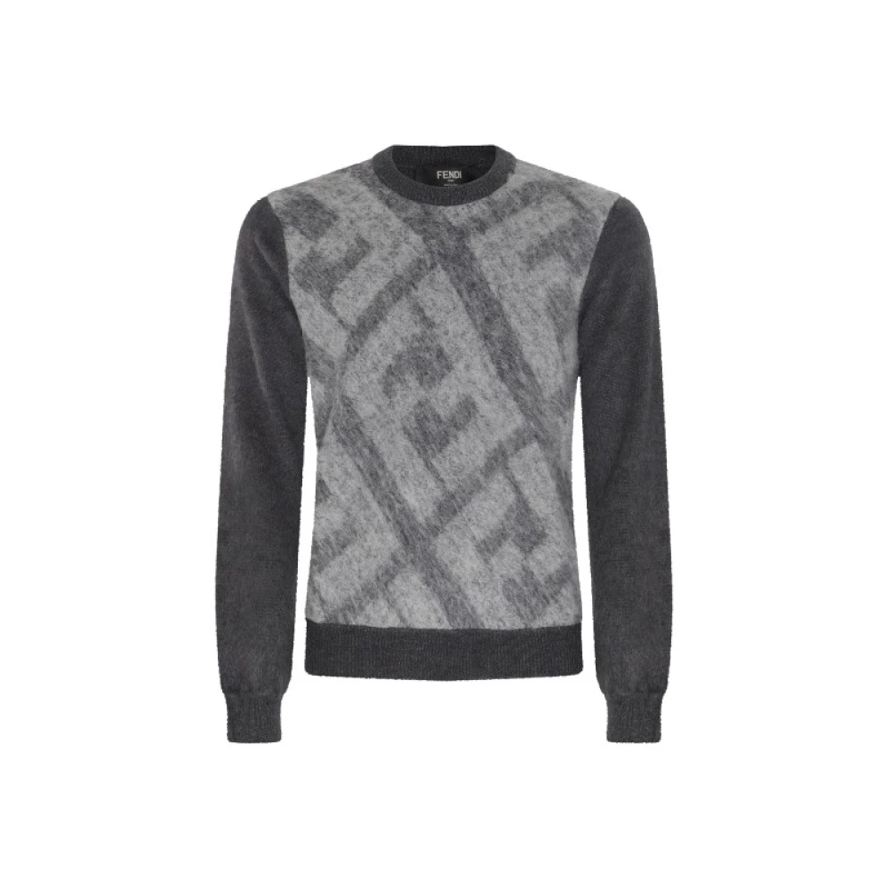 Fendi Stijlvolle Gebreide Trui Gray Heren