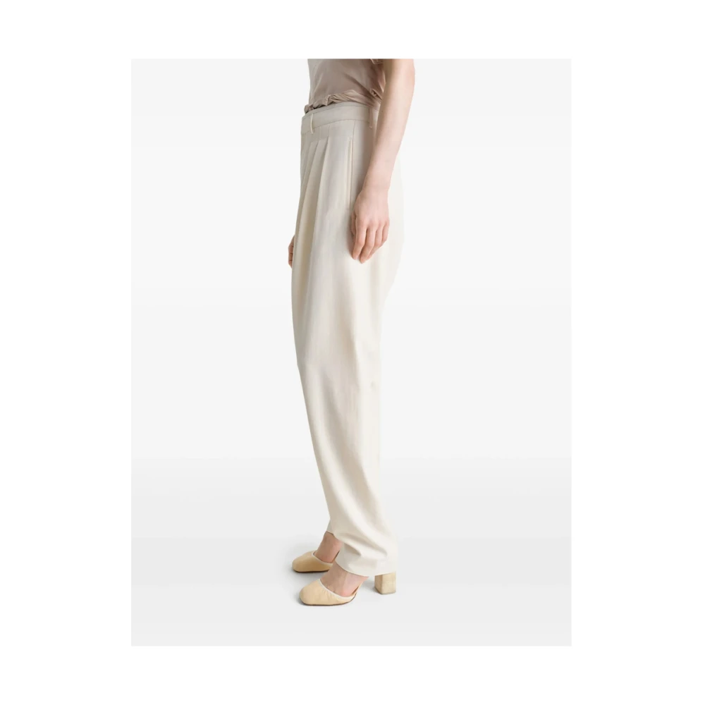Lemaire Witte Broek met Riem en Zakken White Dames