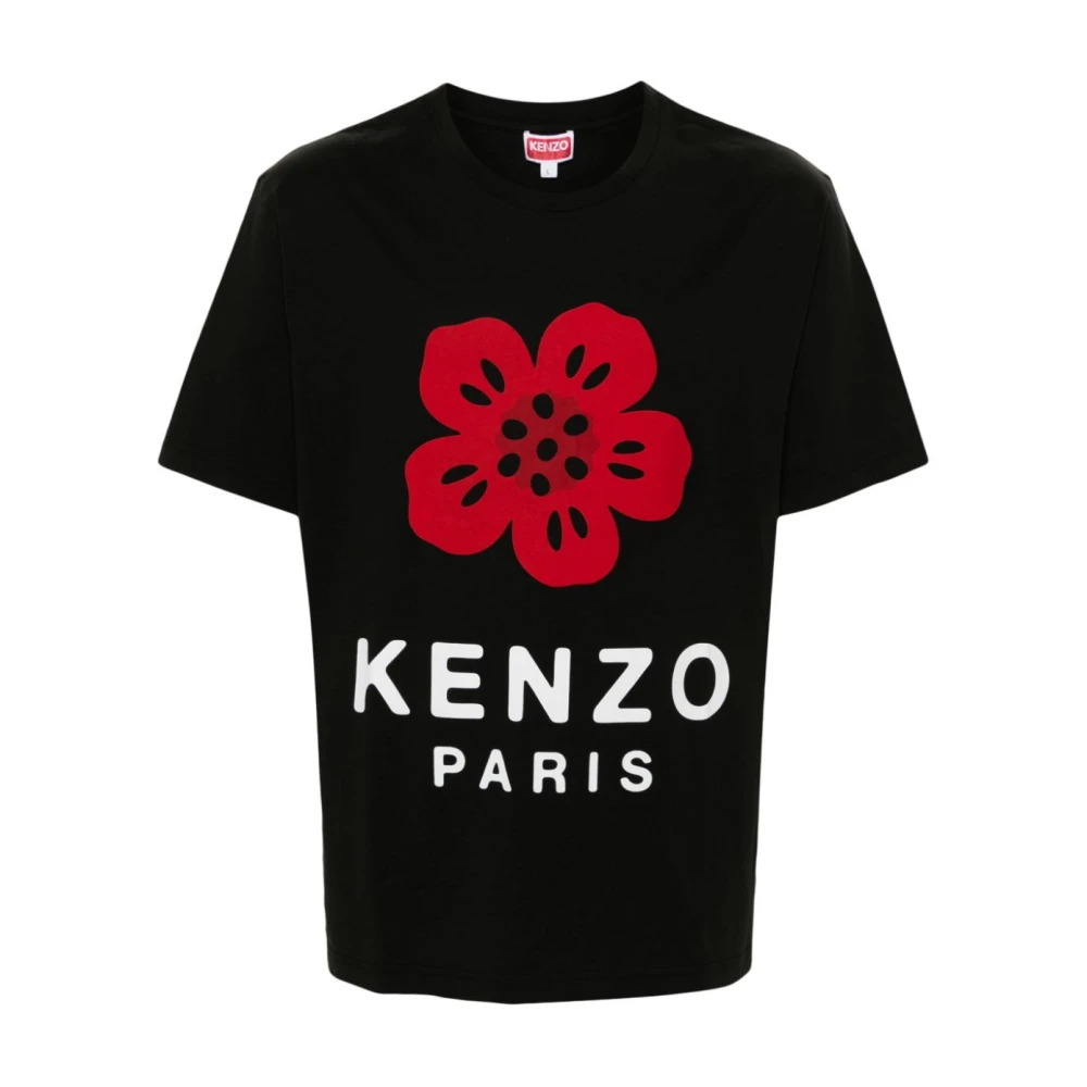 Kenzo Zwarte Bloem Motief T-shirts Black Heren