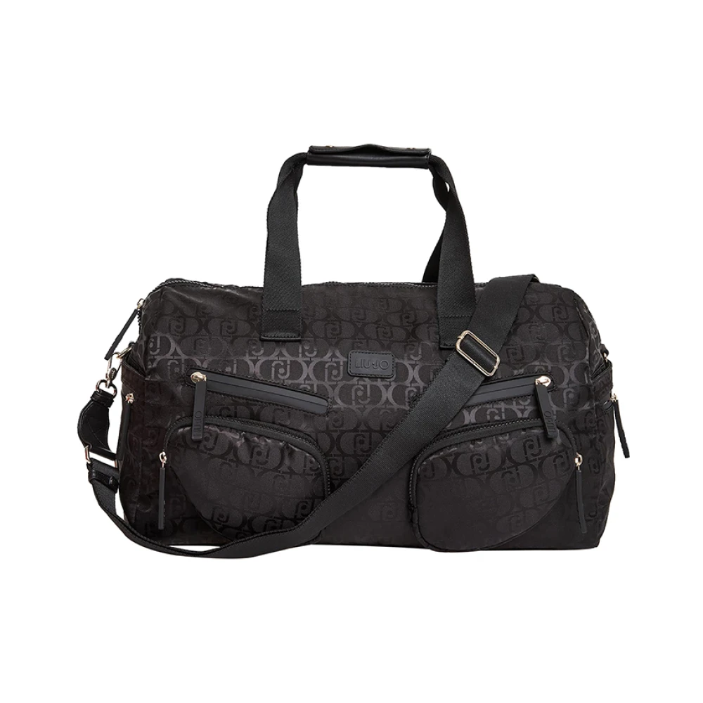 Liu Jo Zwarte Duffeltas met Gouden Details Black Dames