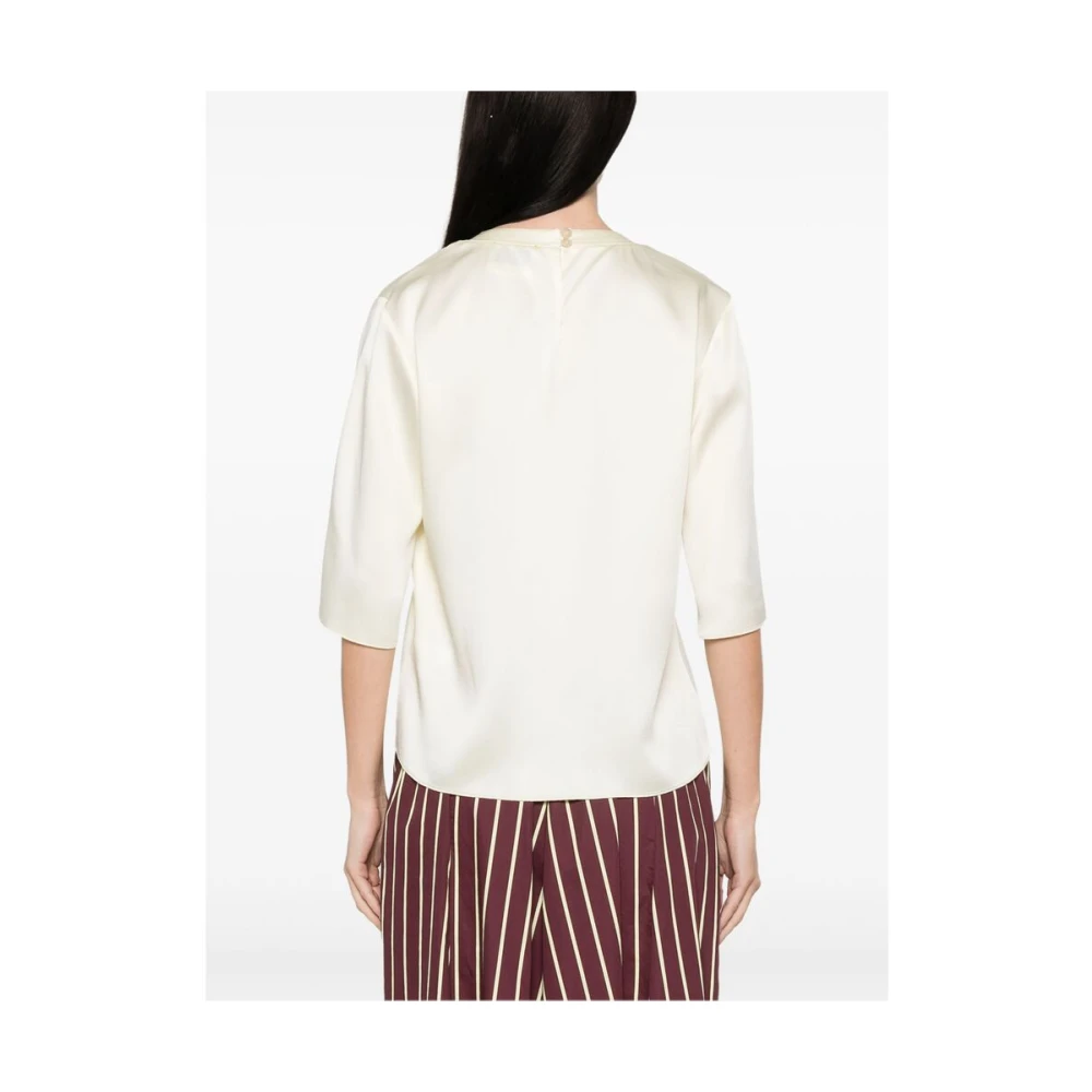 Forte Ivoor Wit Ronde Hals T-shirt Beige Dames