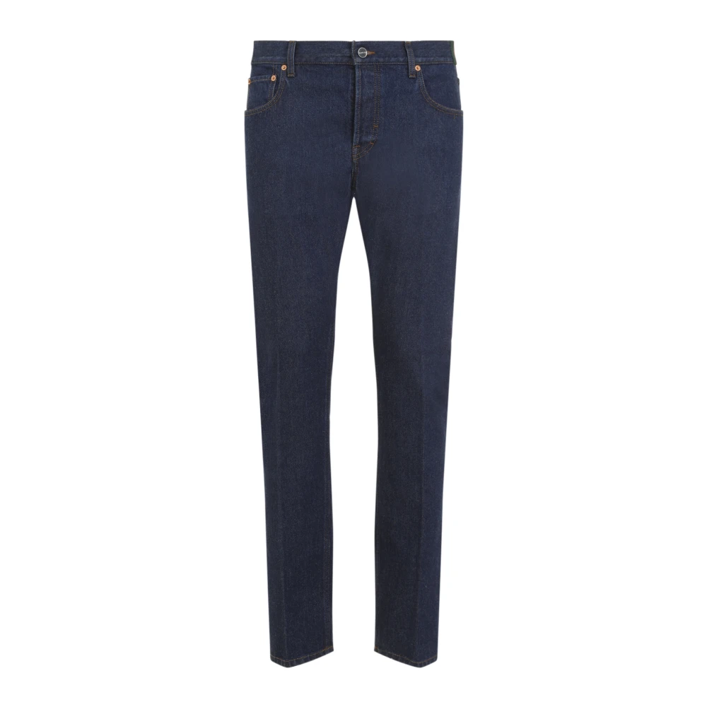 Gucci Blauwe Katoenen Broek voor Mannen Blue Heren