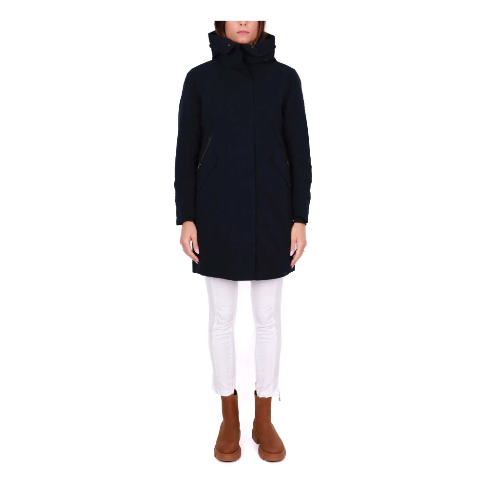 Krakatau Lange gewatteerde parka zwart Black Dames