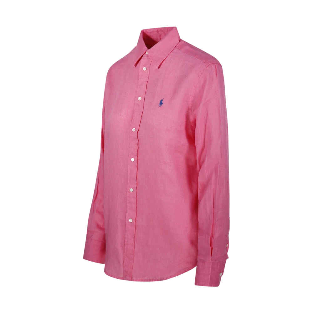 Ralph Lauren Langemouw Knopen Voor Shirt Pink Dames