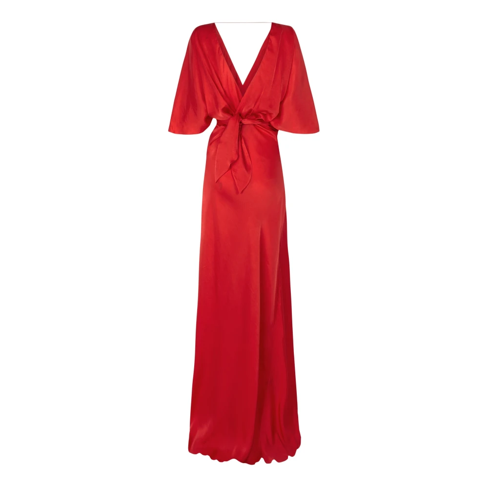 Cortana Martina Rode Cupro Jurk Red Dames