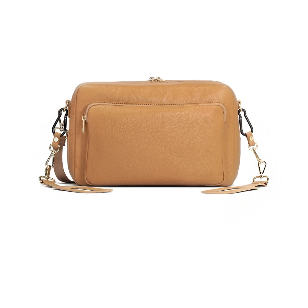 Kazar Lichtbruine Leren Mommy Tas met Kinderwagen Snaps Brown Dames