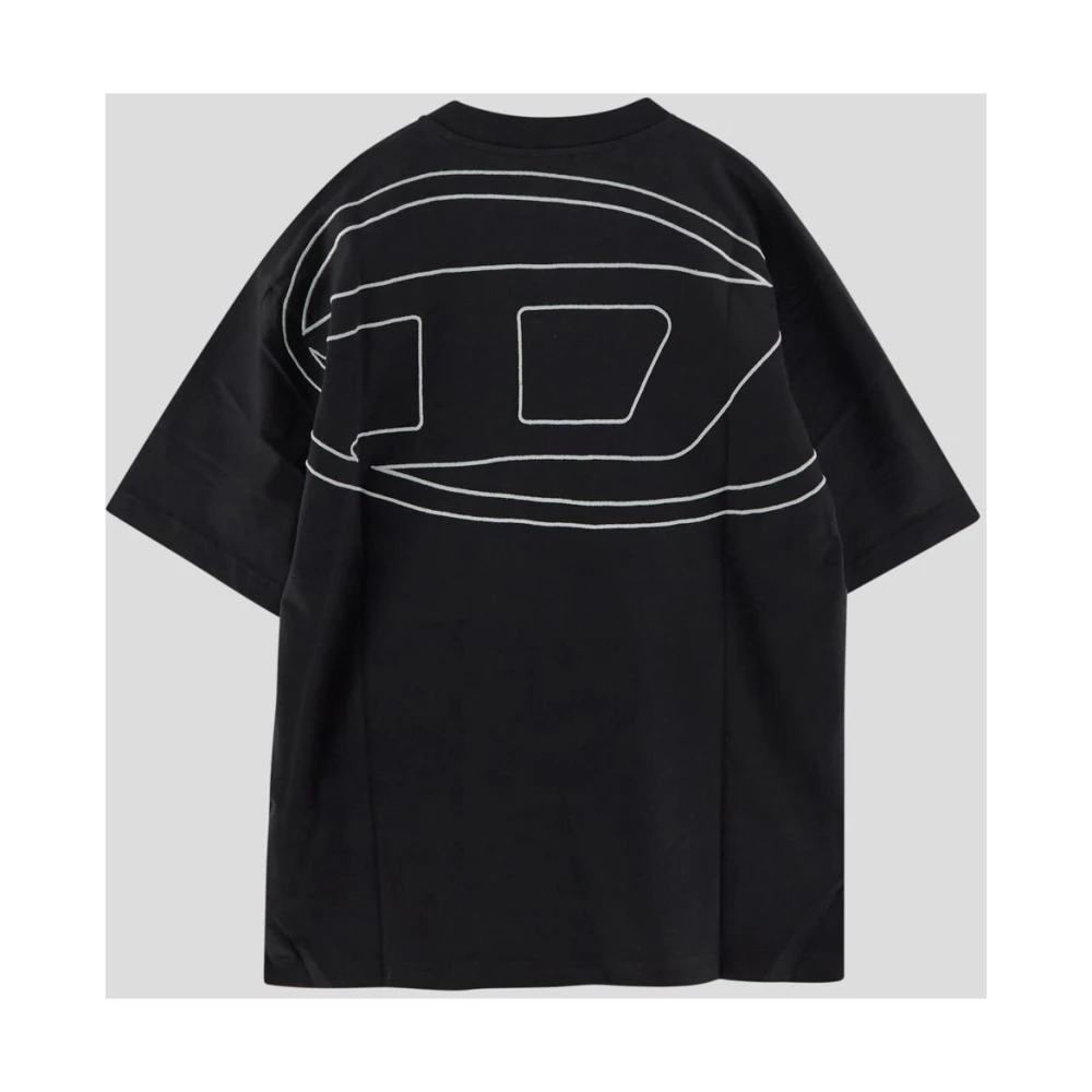 Diesel Katoenen Logo T-shirt Black Heren