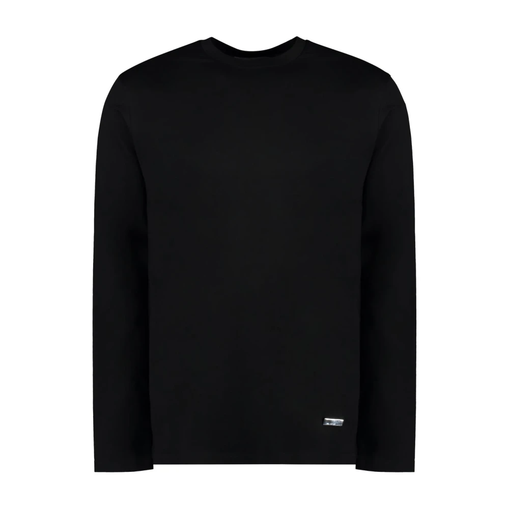 Jil Sander Black Long Sleeve T-Shirts, Male, L, Long Sleeve Crewneck T-Shirt
