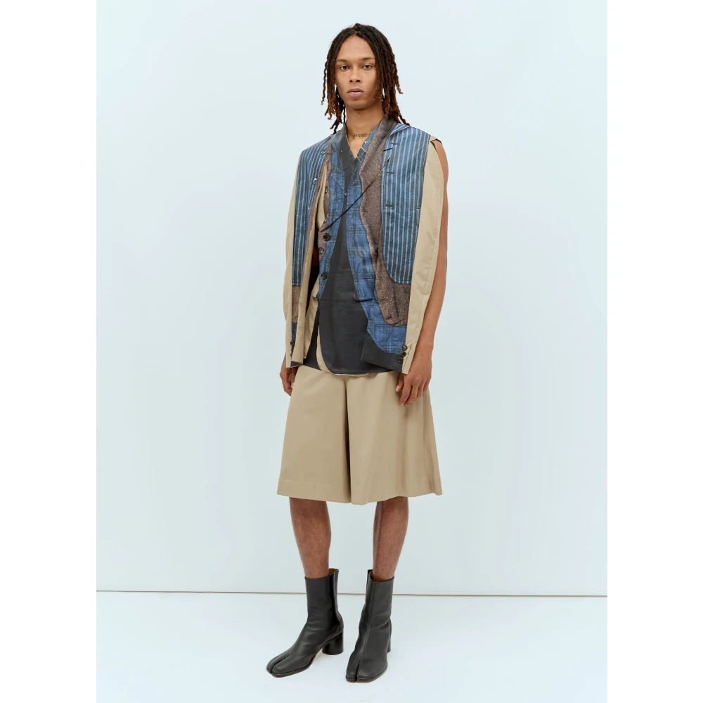 Comme des Garçons Trompe LOeil Double-Breasted Blazer Blue Heren
