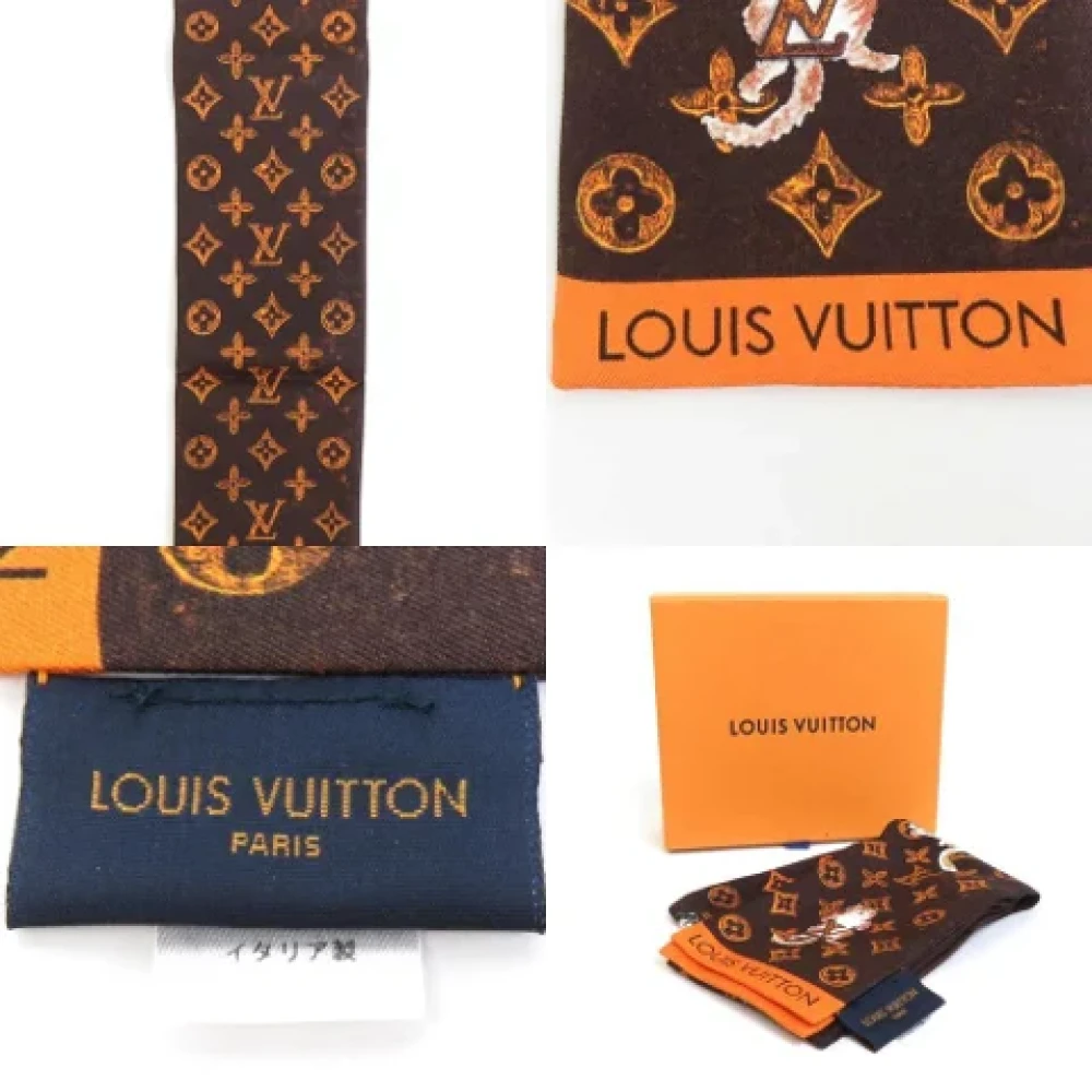 Louis Vuitton Vintage Pre-owned Silk scarves Brown Dames