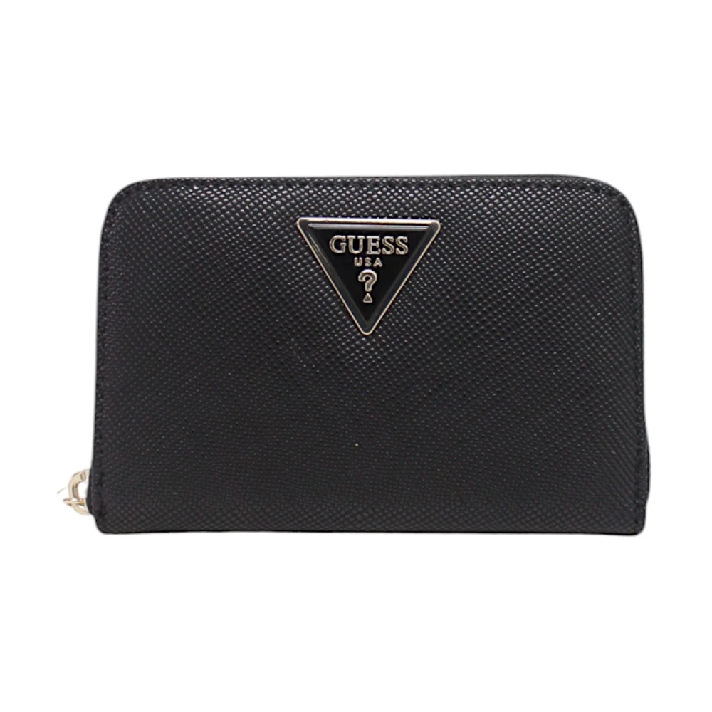 Guess Women's Black Wallets & Cardholders, One Size, Eco-Leather Wallet With Zip Closure