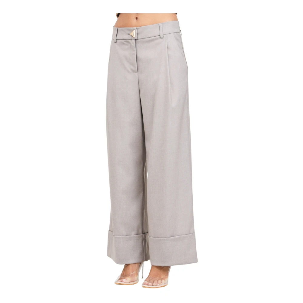 Akep Elegante Bootcut Grijze Broek Gray Dames