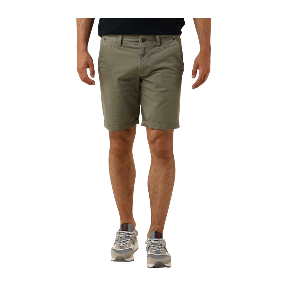 PME LEGEND Heren Broeken Twin Wasp Chino Shorts Fancy Structured Groen