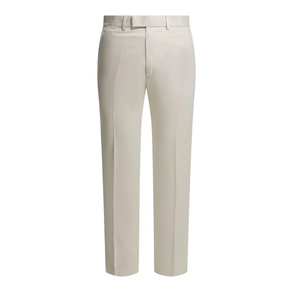 Tom Ford Men's White Brushed Cotton Drill Chino