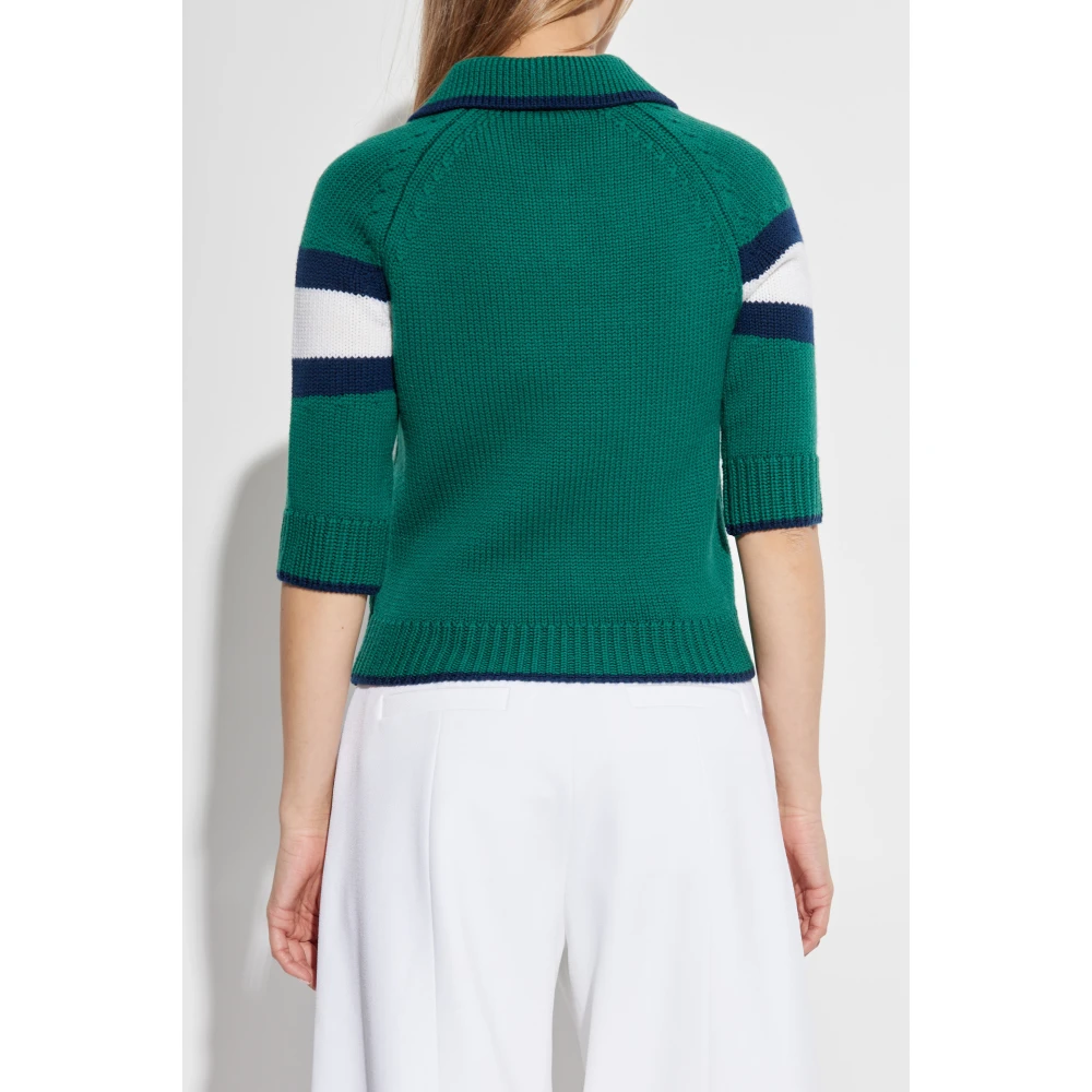 Casablanca Polo met geborduurd logo Green Dames