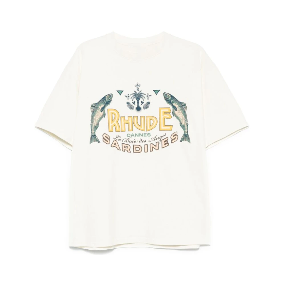Rhude Wit T-shirt met ronde hals White Heren