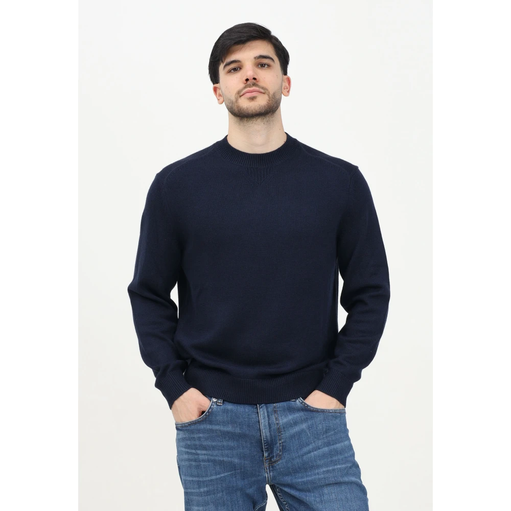 Armani Exchange Blauwe Crew Neck Sweater Blue Heren