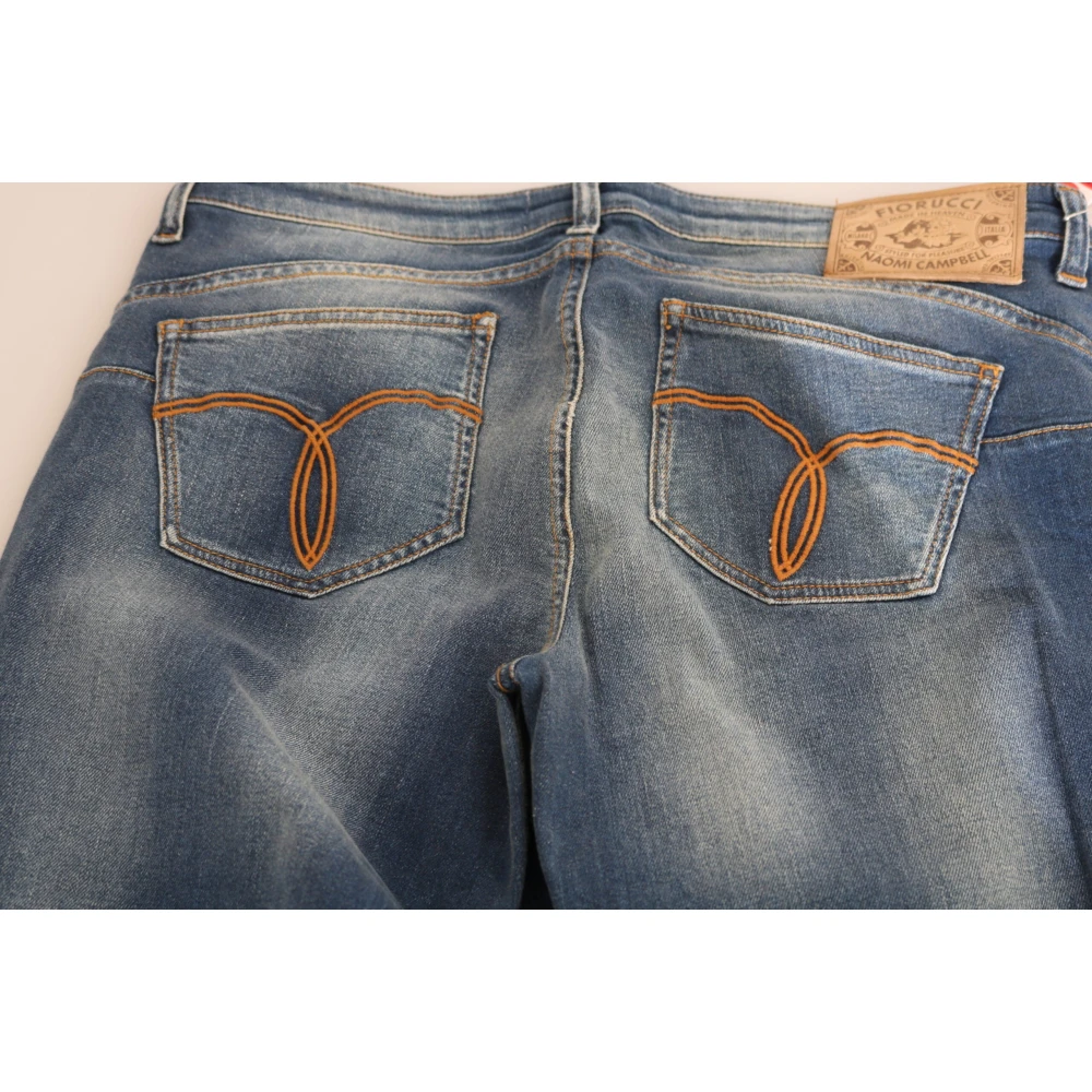 Fiorucci Vintage Blue Slim Mid-Waist Jeans Blue Dames