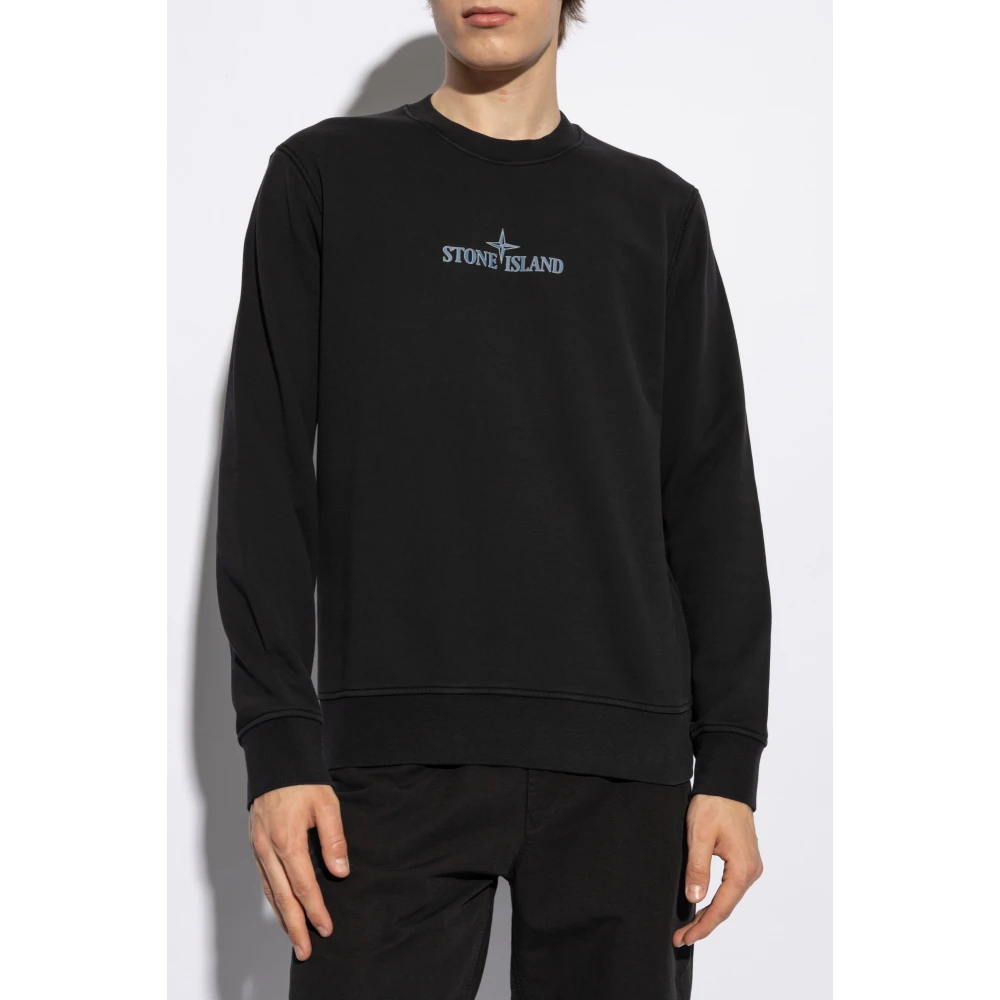 Stone Island Sweatshirt met logo Black Heren