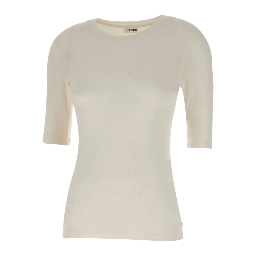Closed Melkwitte Wol Modal T-shirt White Dames