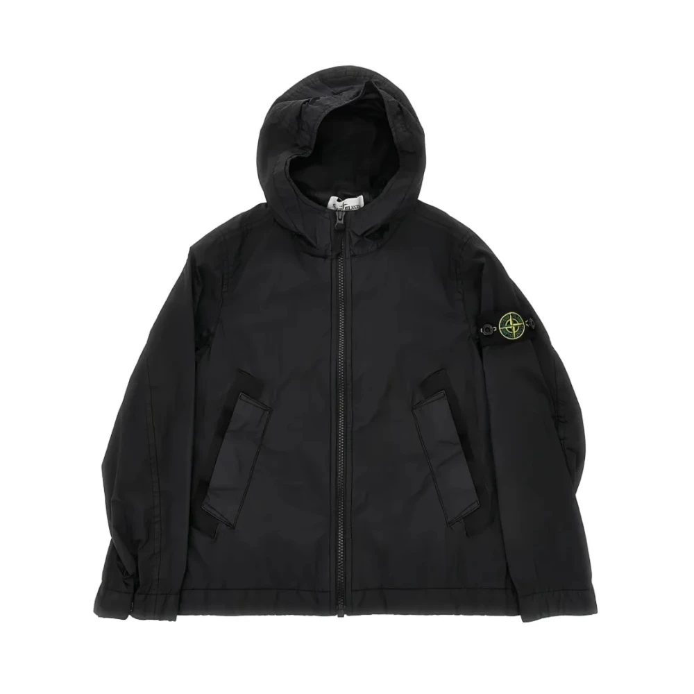 Stone Island , Light Jackets, Unisex, Black, 8 Y, Giubbotto
