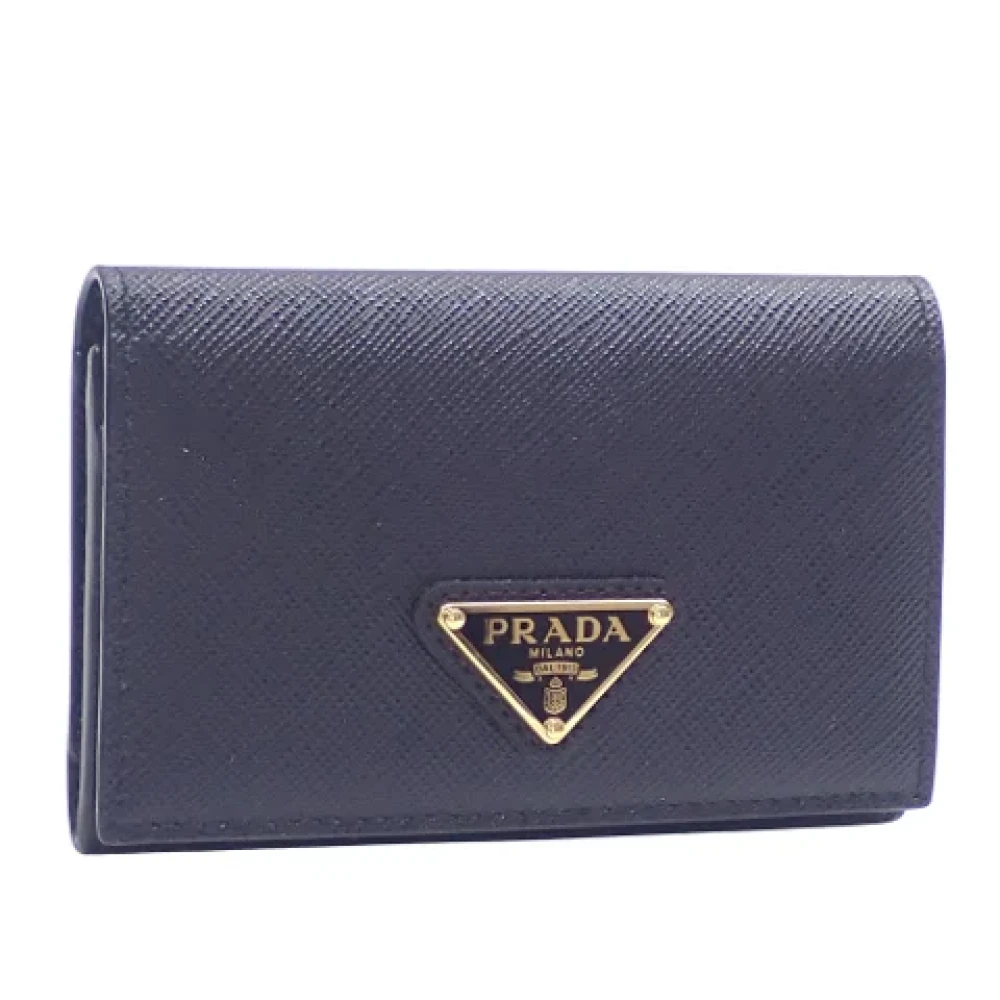 Prada Vintage Pre-owned Leather wallets Purple Heren