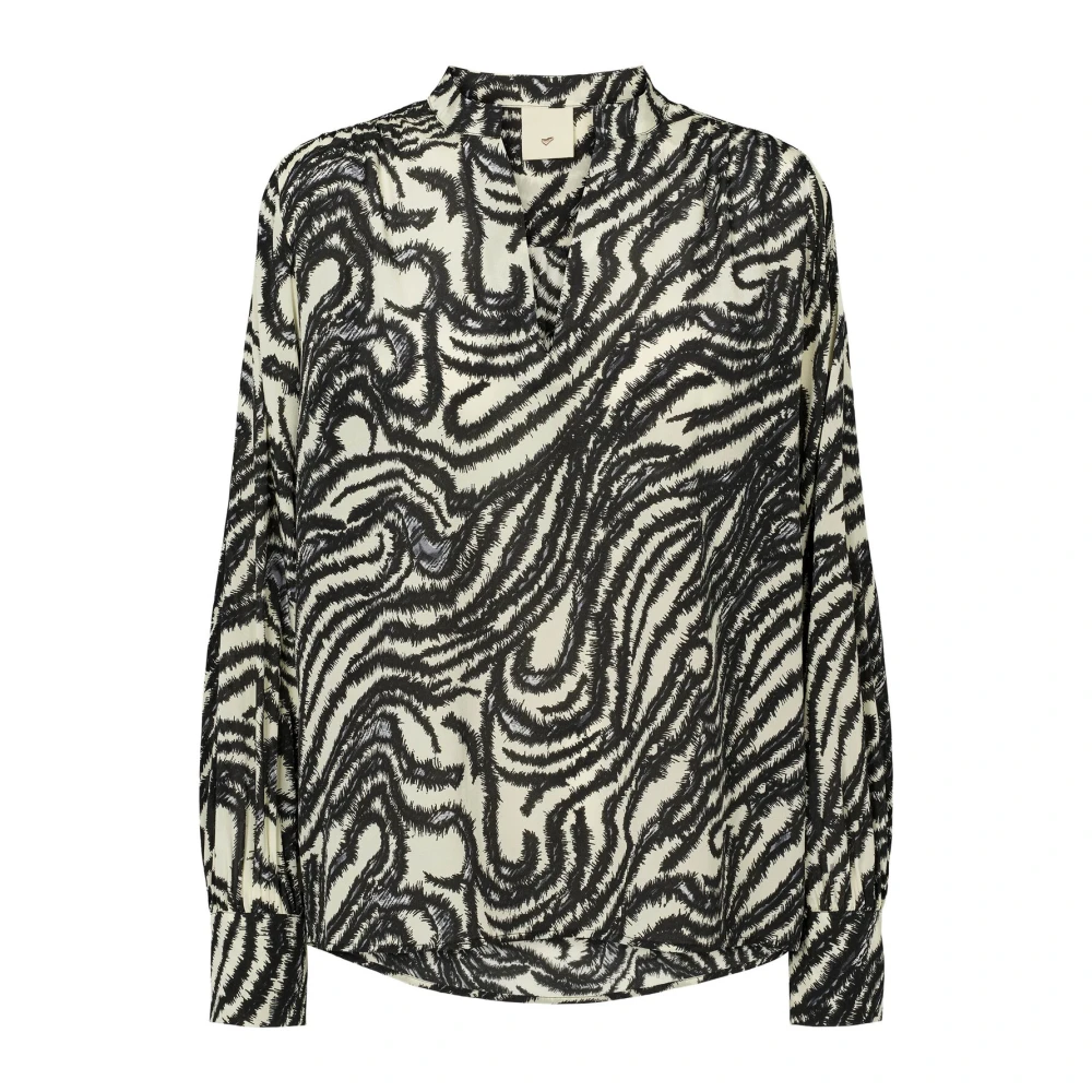 Heartmade Elegante zijden blouse met unieke kraag Multicolor Dames