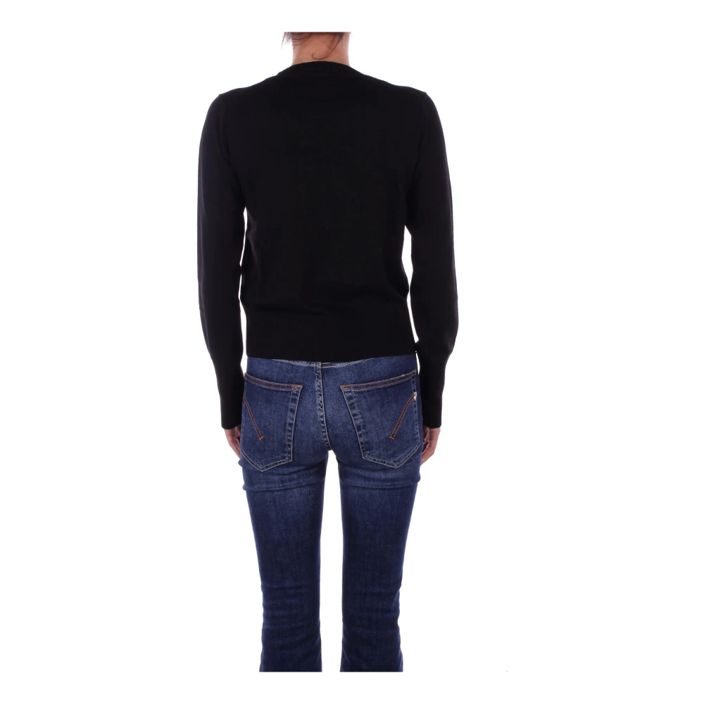 Guess Zwarte Logo Front Sweater Black Dames