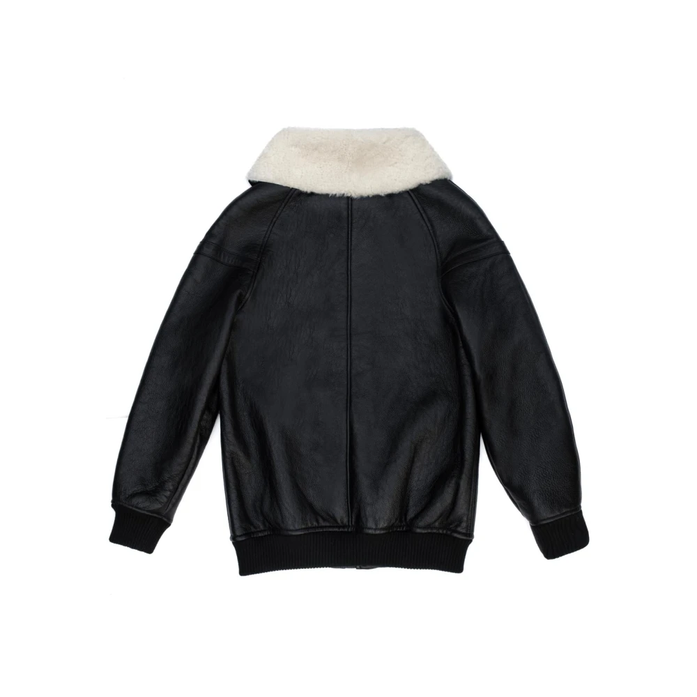 Just Things we Like Kawa Merino Lamsvacht Shearling Jas Black Dames