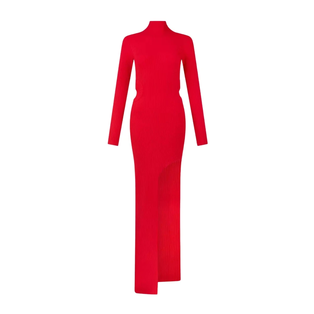 David Koma Rode Gebreide Jurk met Golf Hals Red Dames