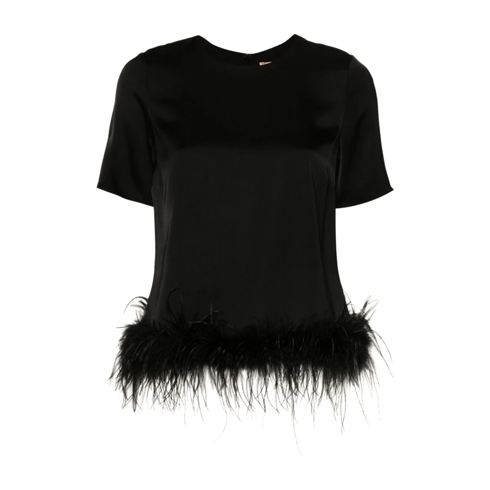 Twinset Verenafwerking Zoom Zwart T-shirts en Polos Black Dames