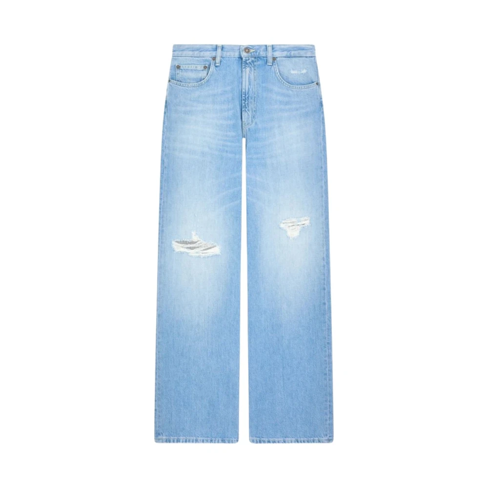 Dondup Kvinno Blå Jeans Dam, W27, Bomull, Francine Wide Leg Jeans