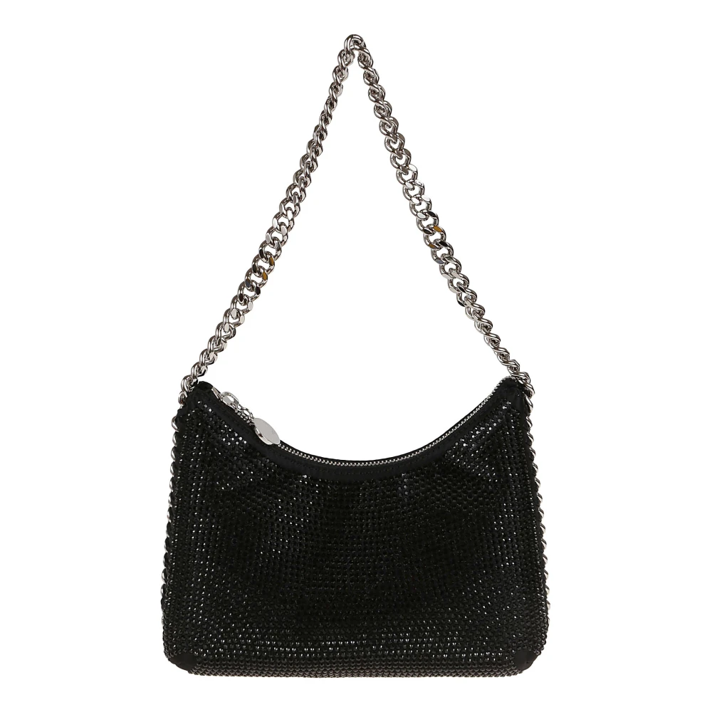 Stella McCartney Crystal Hotfix Mini Dragkedja Axelväska Black, Dam