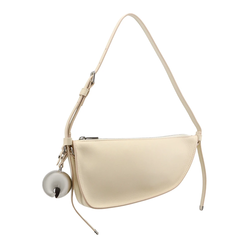 Burberry Leren Shield Sling Tas Beige Dames