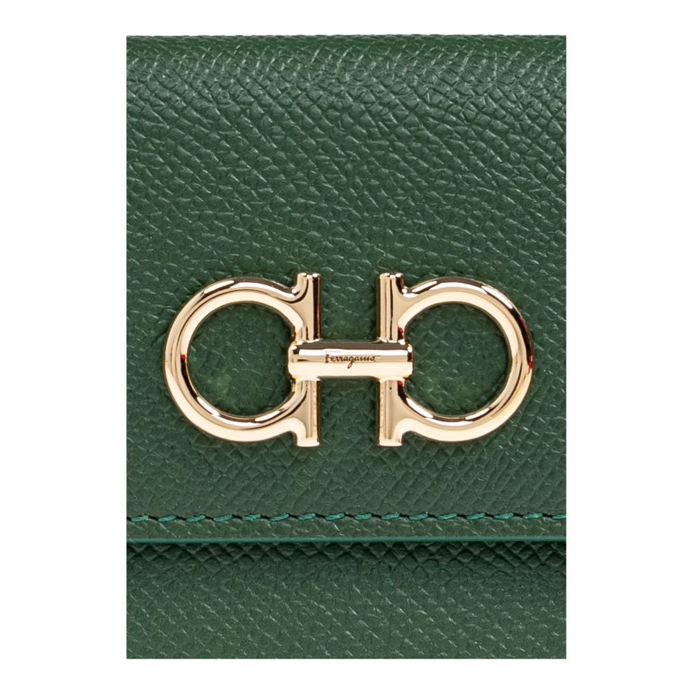 Salvatore Ferragamo Leren kaarthouder Green Dames