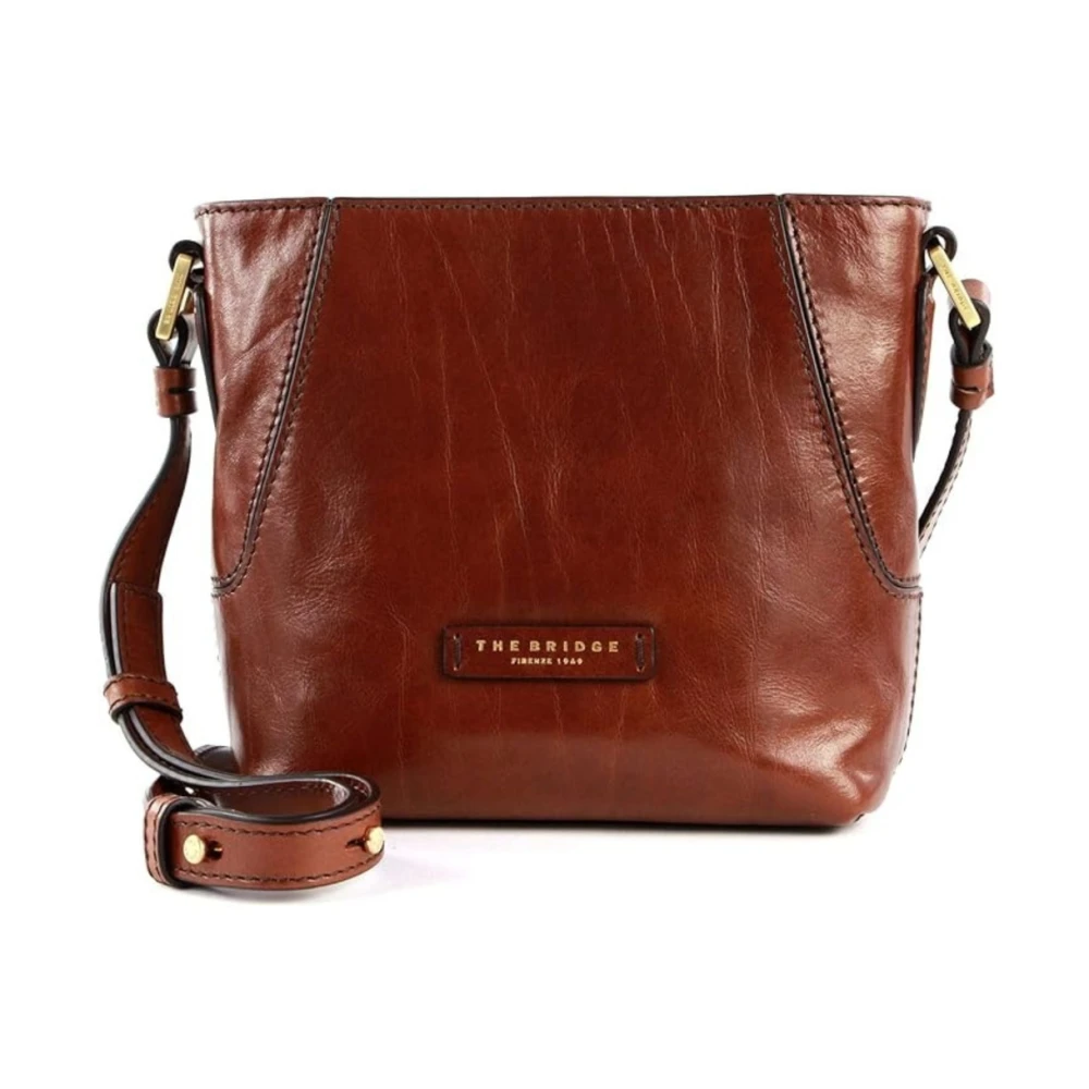 The Bridge Women's Brown Leather Crossbody Bag Caterina Line