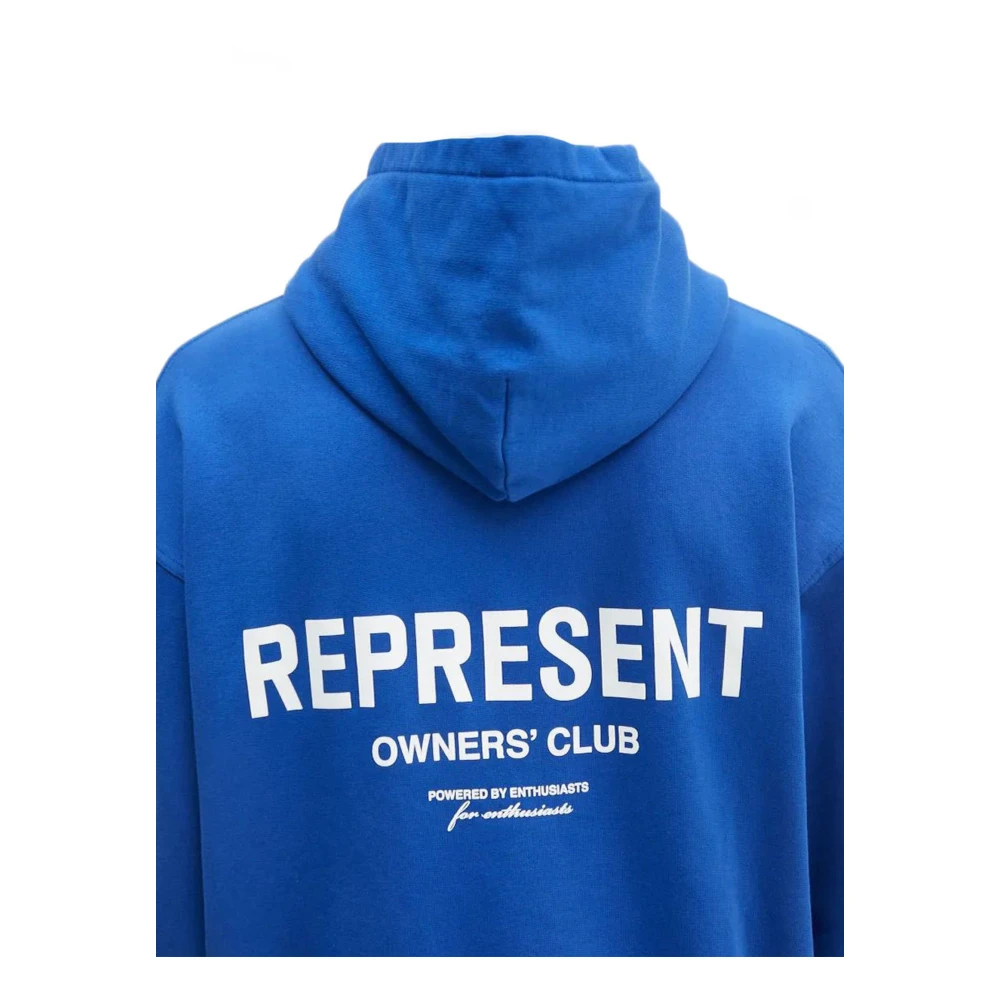 Represent Blauwe Hoodie Sweater Jersey Logo Print Blue Heren