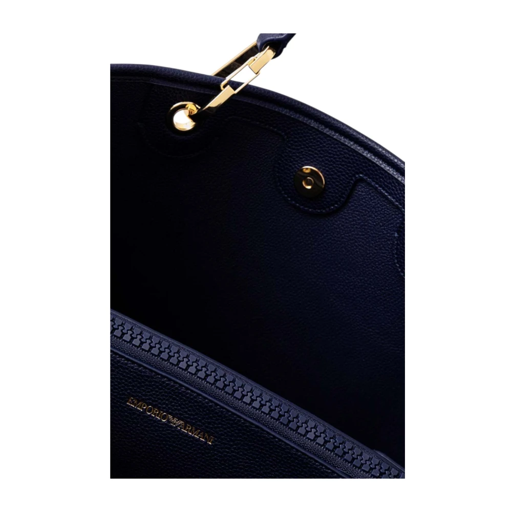 Emporio Armani Stijlvolle Leren Tas Blue Dames