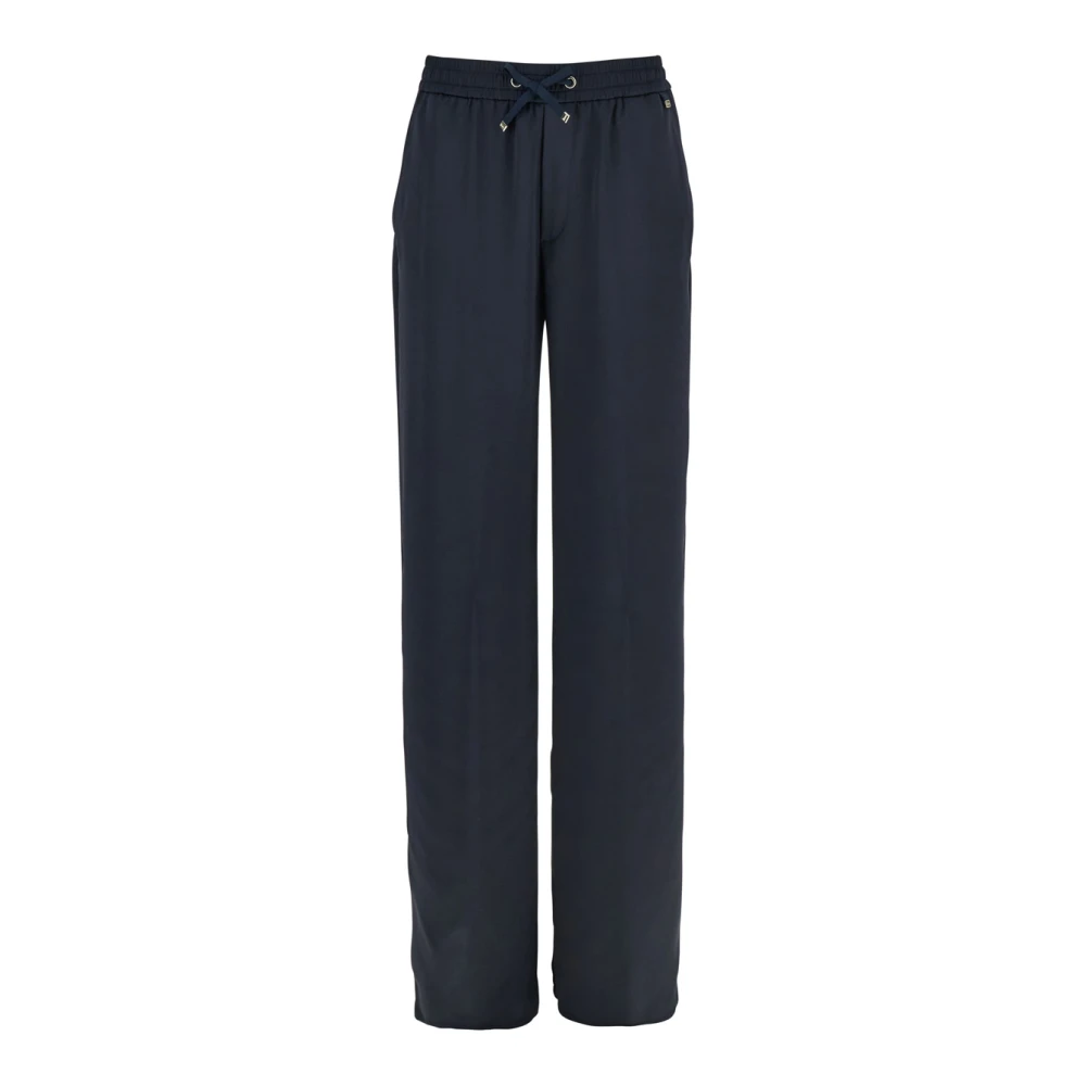 Herno Blauwe elastische trekkoord technische stof broek Blue Dames