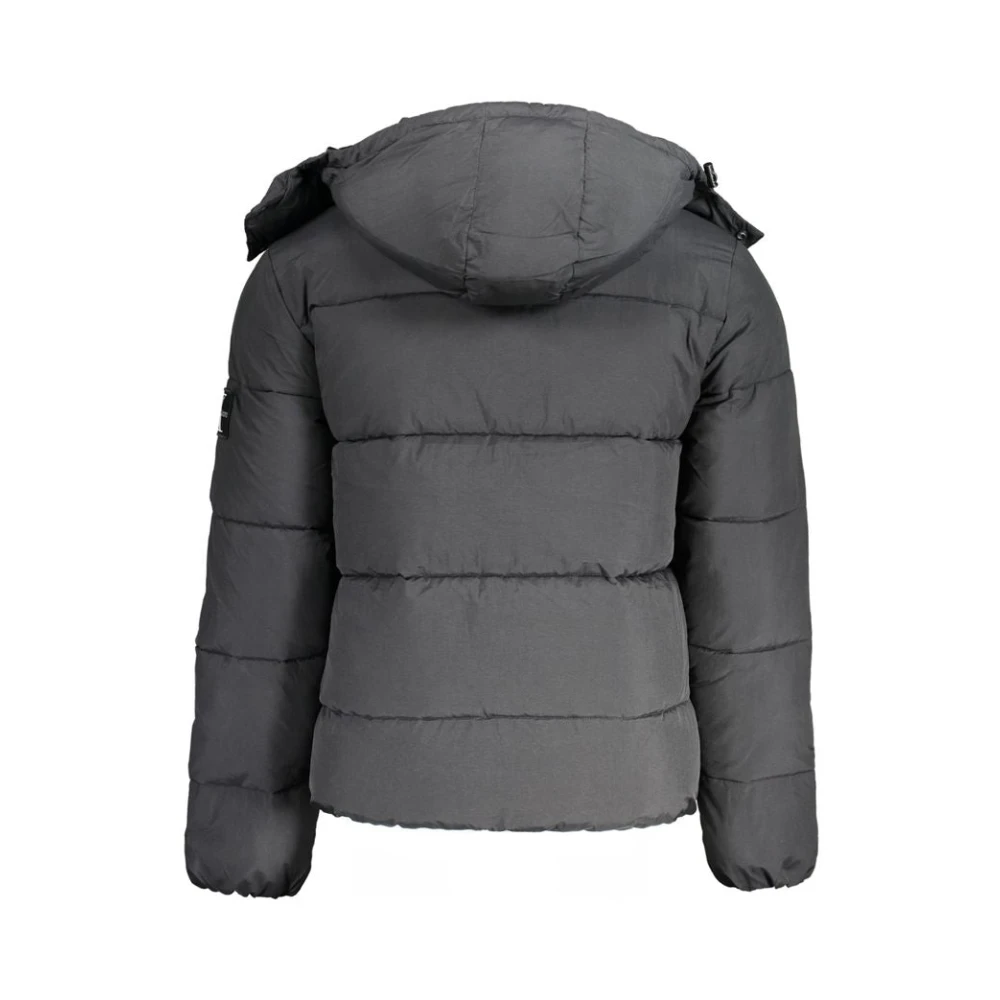 Calvin Klein Zwarte nylonjas met capuchon Black Heren