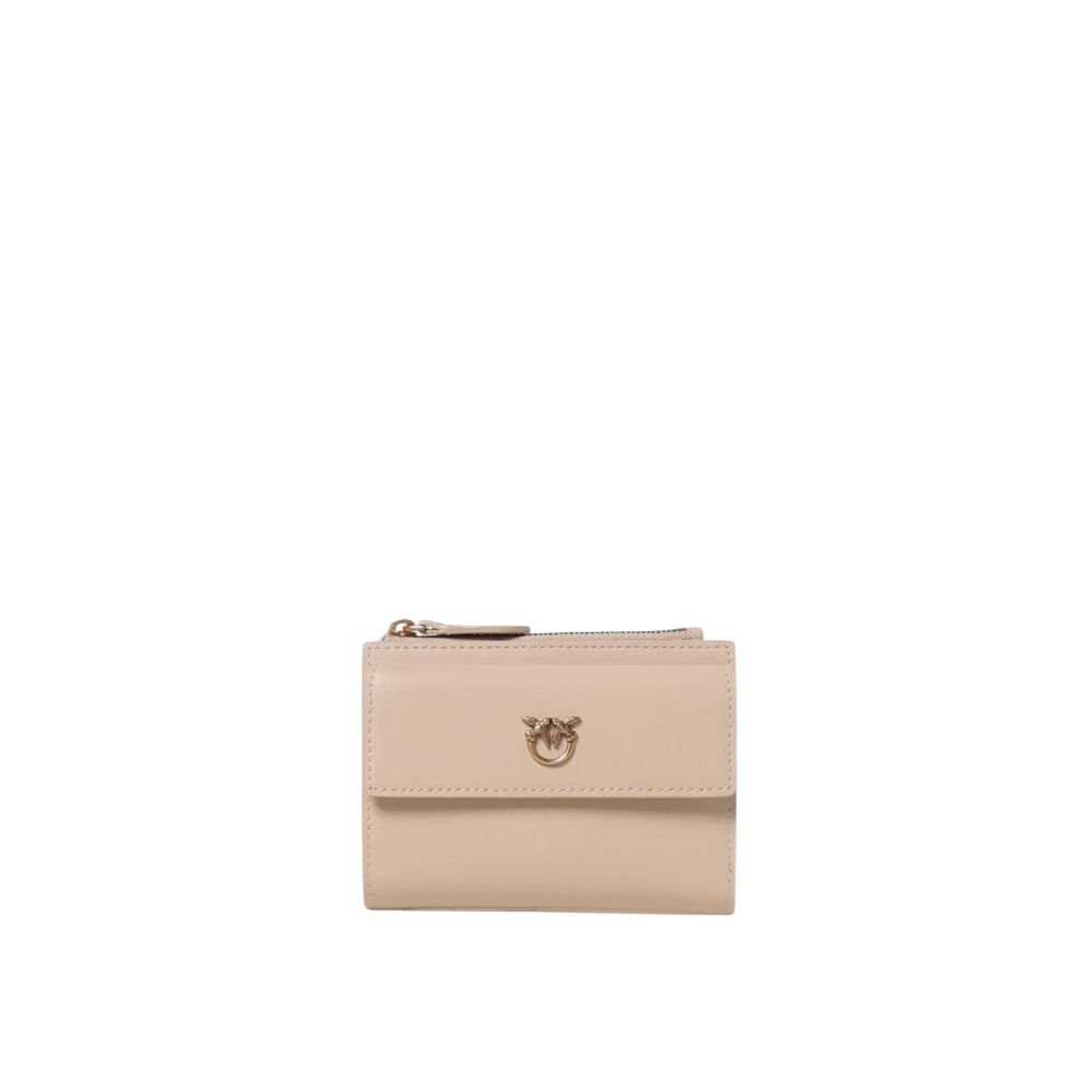 Pinko Women's Beige Zip Closure Leather Wallet Stylish Model