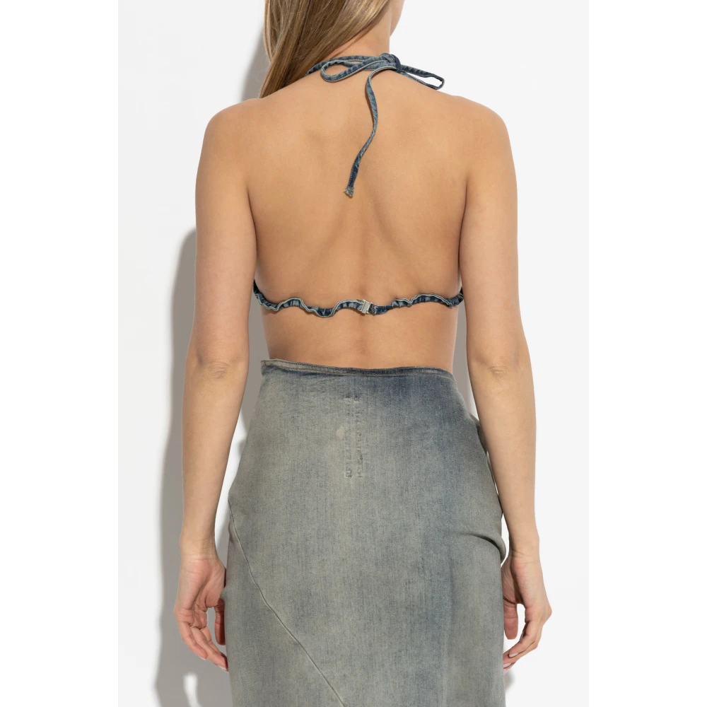 Rick Owens Denim Bra Blue Dames