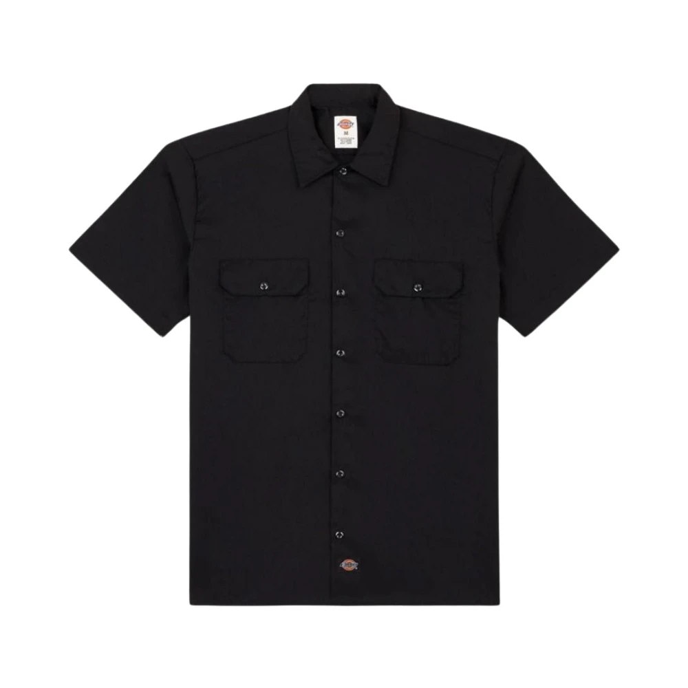 Dickies Herr Svart Skjortor L, Bomull, Work Shirt Ss
