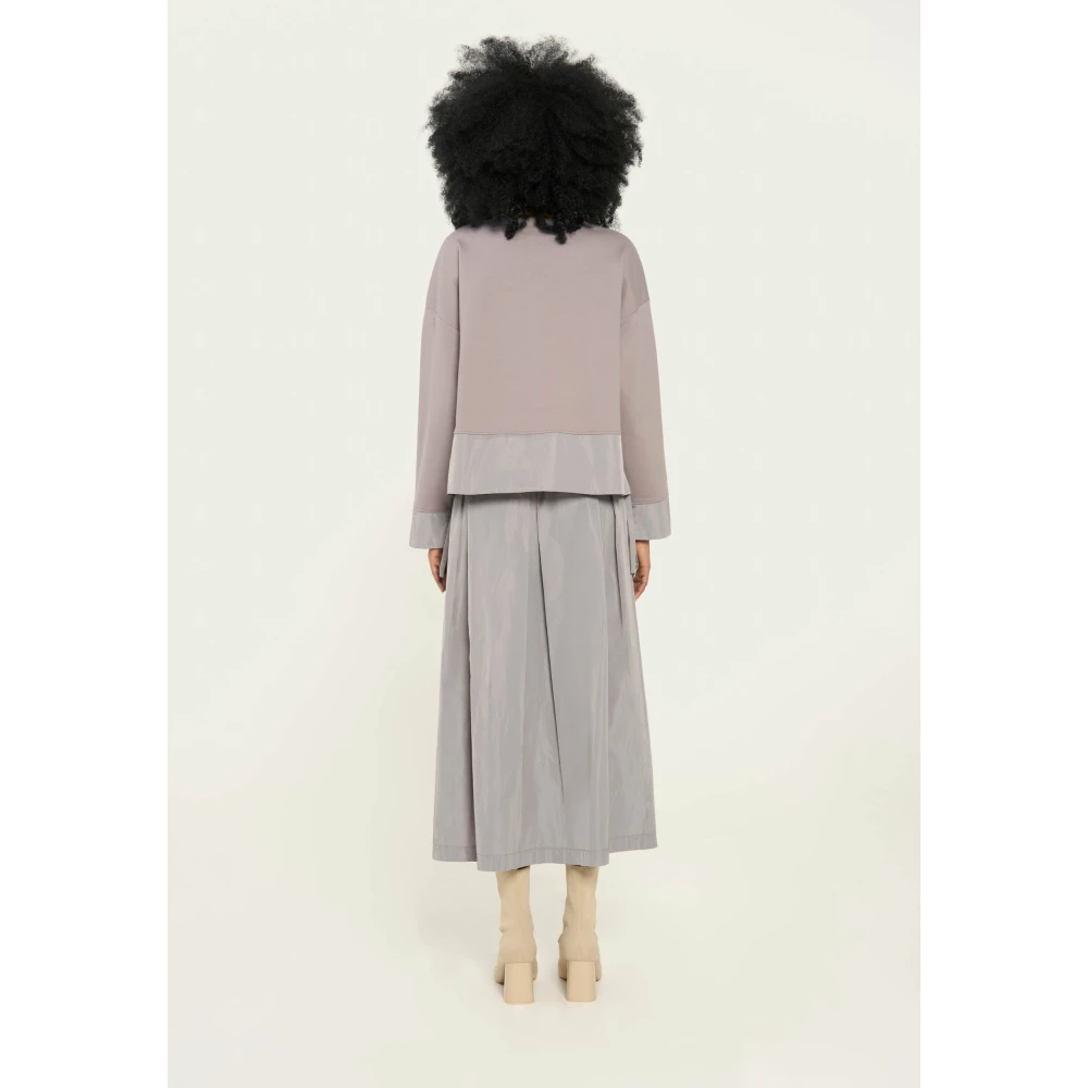 Vicario Cinque Maxi rok in geheugen taffeta met plooien Purple Dames