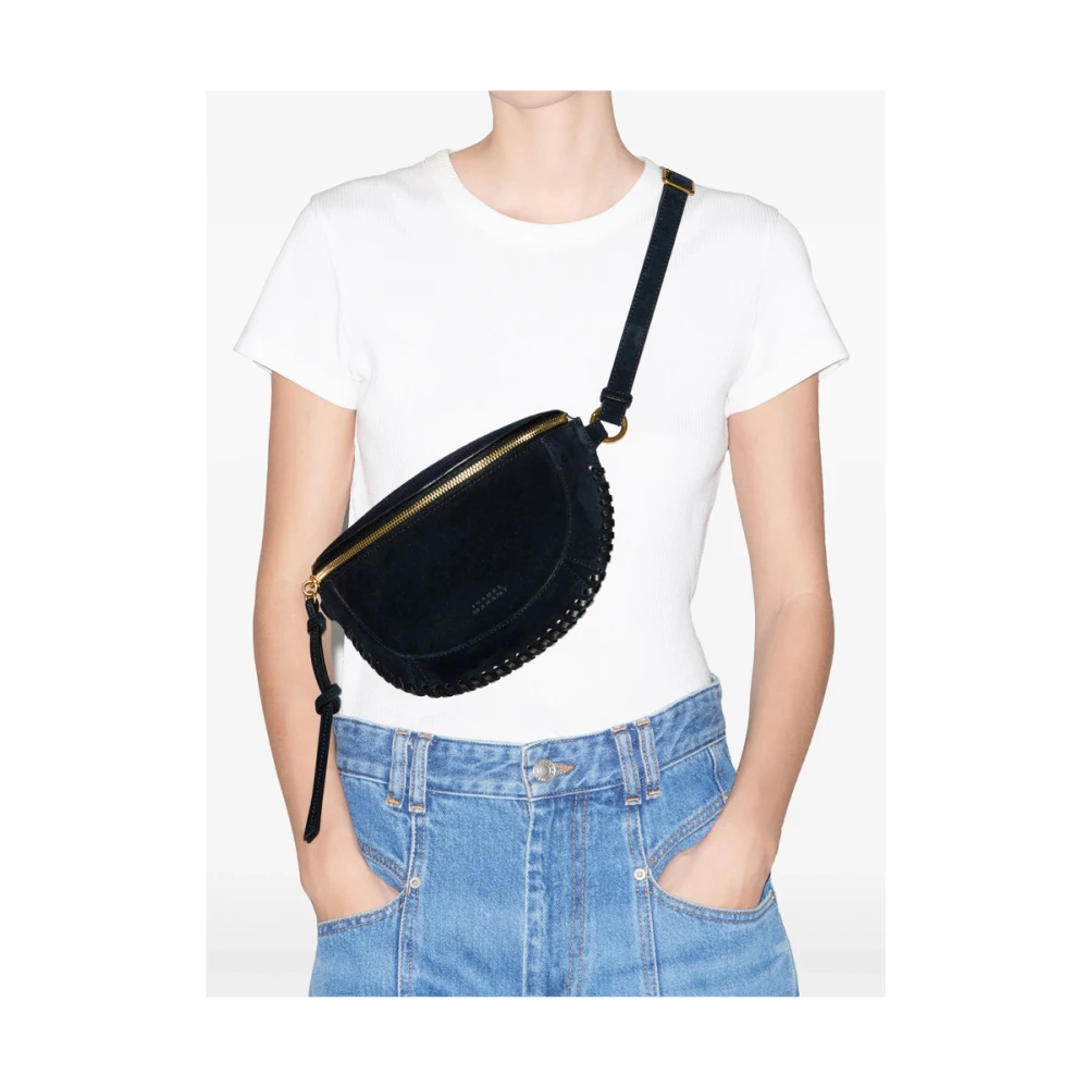 Isabel marant Zwarte Suède Bum Bag met Verstelbare Band Black Dames