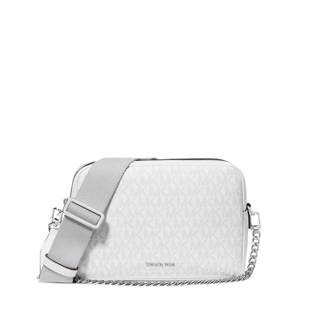 Michael Kors Women's Gray Cross Body Bags, One Size, Double Zip Chain Camera Crossbody Bag