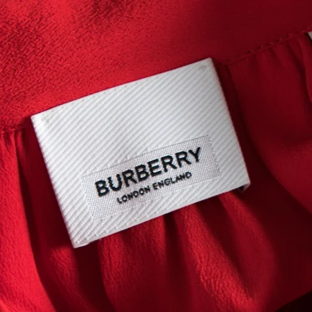 Burberry Vintage Pre-owned Silk dresses Red Dames