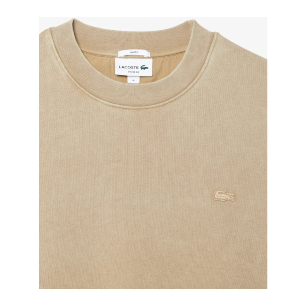 Lacoste Ruimvallende Gewassen Effect Sweater Beige Heren