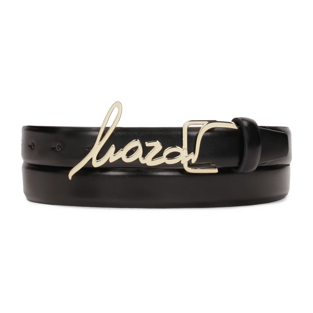 Kazar Zwarte riem met fijne gesp Black Dames