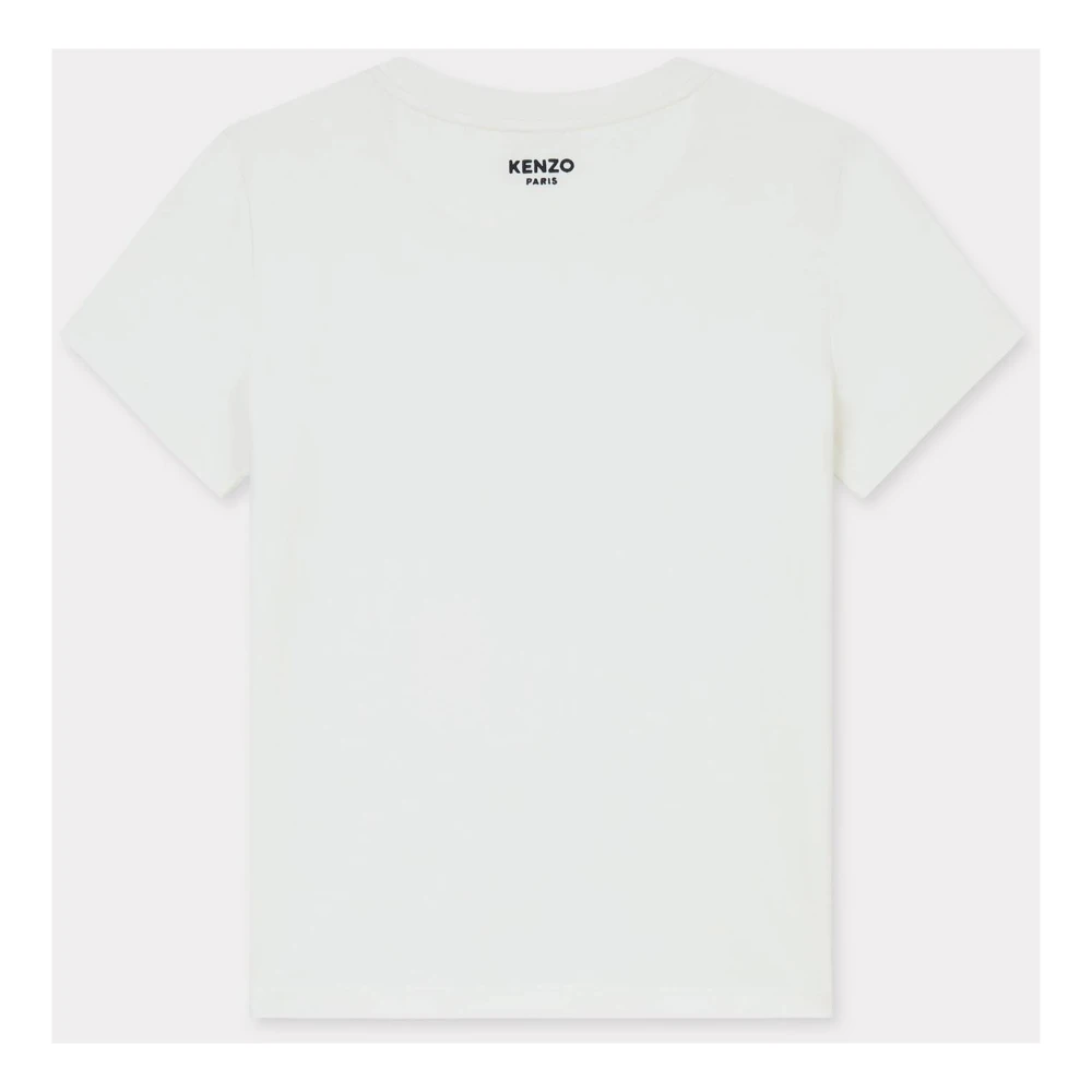 Kenzo Geborduurd Katoenen T-shirt Wit White Dames
